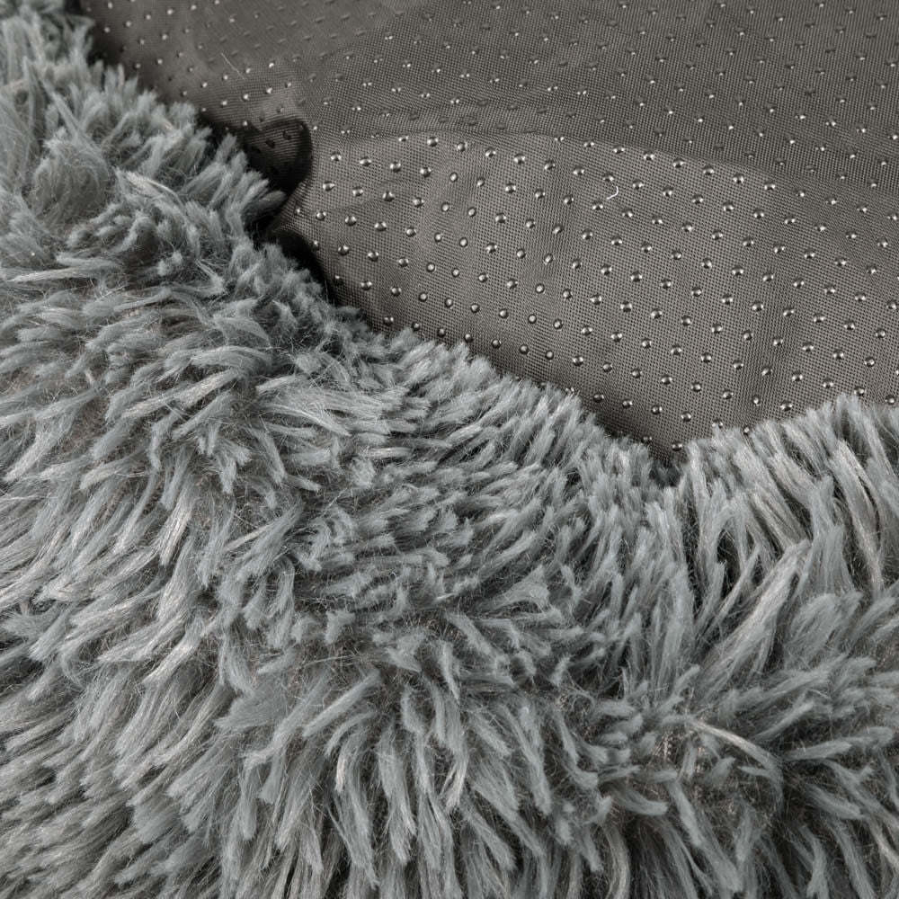 gray donut pet bed