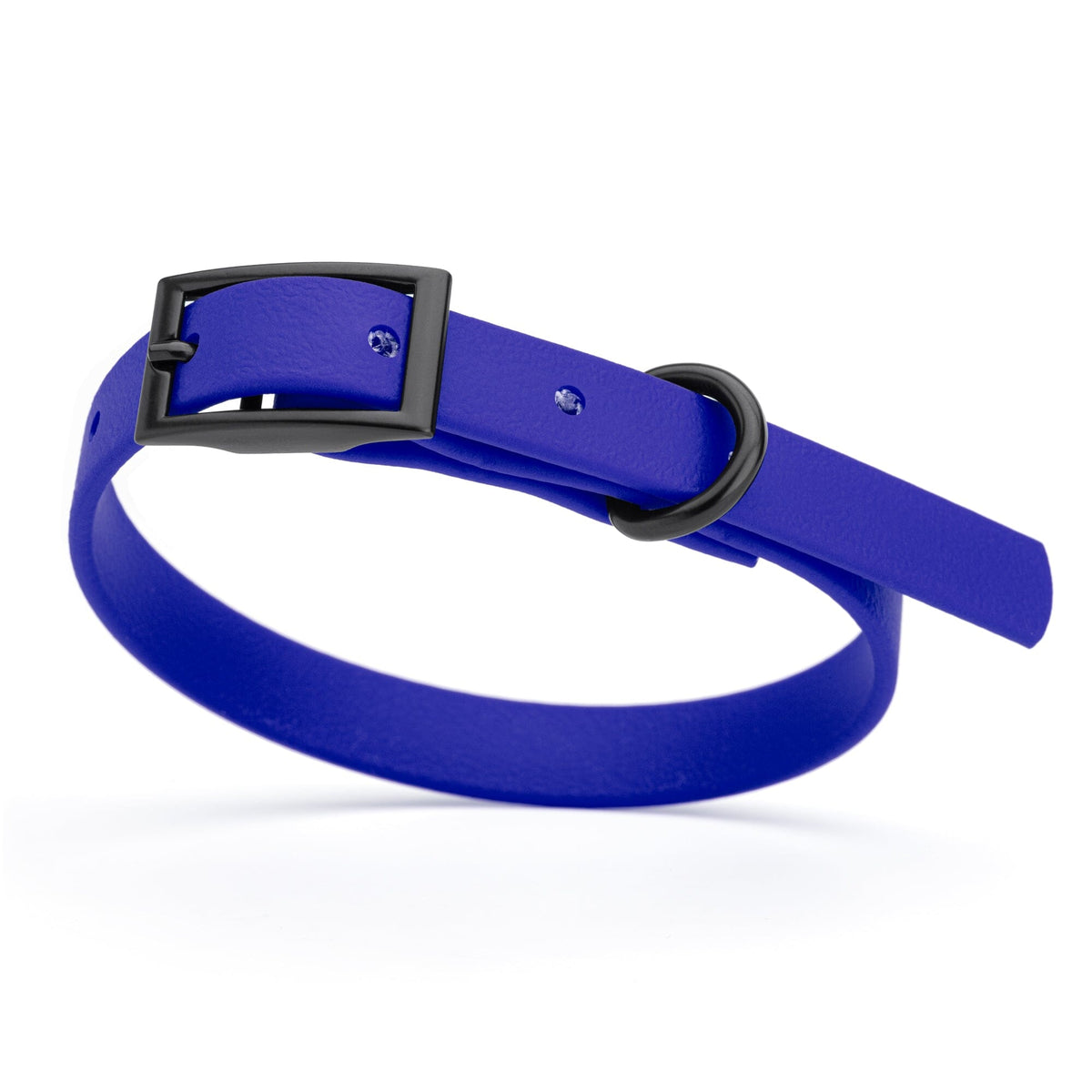 BioThane Waterproof Dog Collar - XS: L 9"-12" x W 1/2" - Black OR Brass Hardware