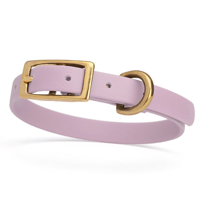 BioThane Waterproof Dog Collar - XS: L 9"-12" x W 1/2" - Black OR Brass Hardware