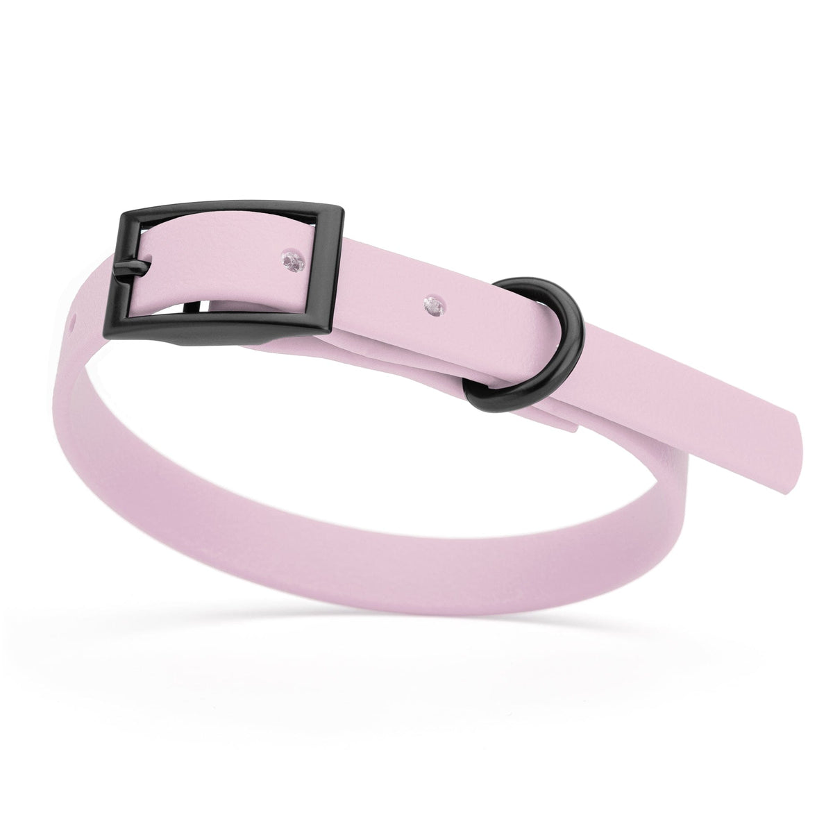 BioThane Waterproof Dog Collar - XS: L 12"-15" x W 5/8" - Black OR Brass Hardware