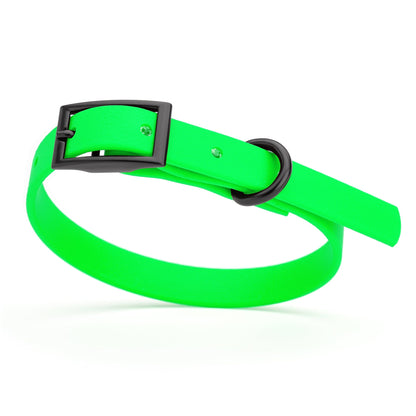 Dogline Biothane Waterproof Dog Collar with Black Hardware - Size XS (9 to 12 inches)