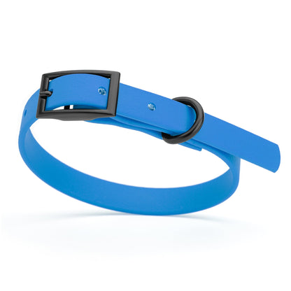 BioThane Waterproof Dog Collar - XS: L 12"-15" x W 5/8" - Black OR Brass Hardware