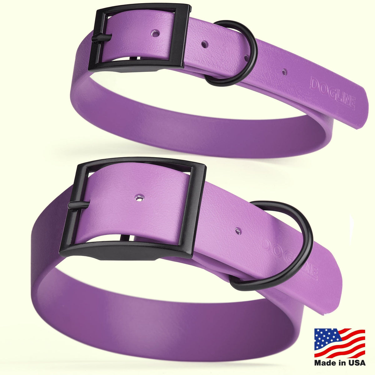 BioThane Waterproof Dog Collar - XS: L 9"-12" x W 1/2" - Black OR Brass Hardware