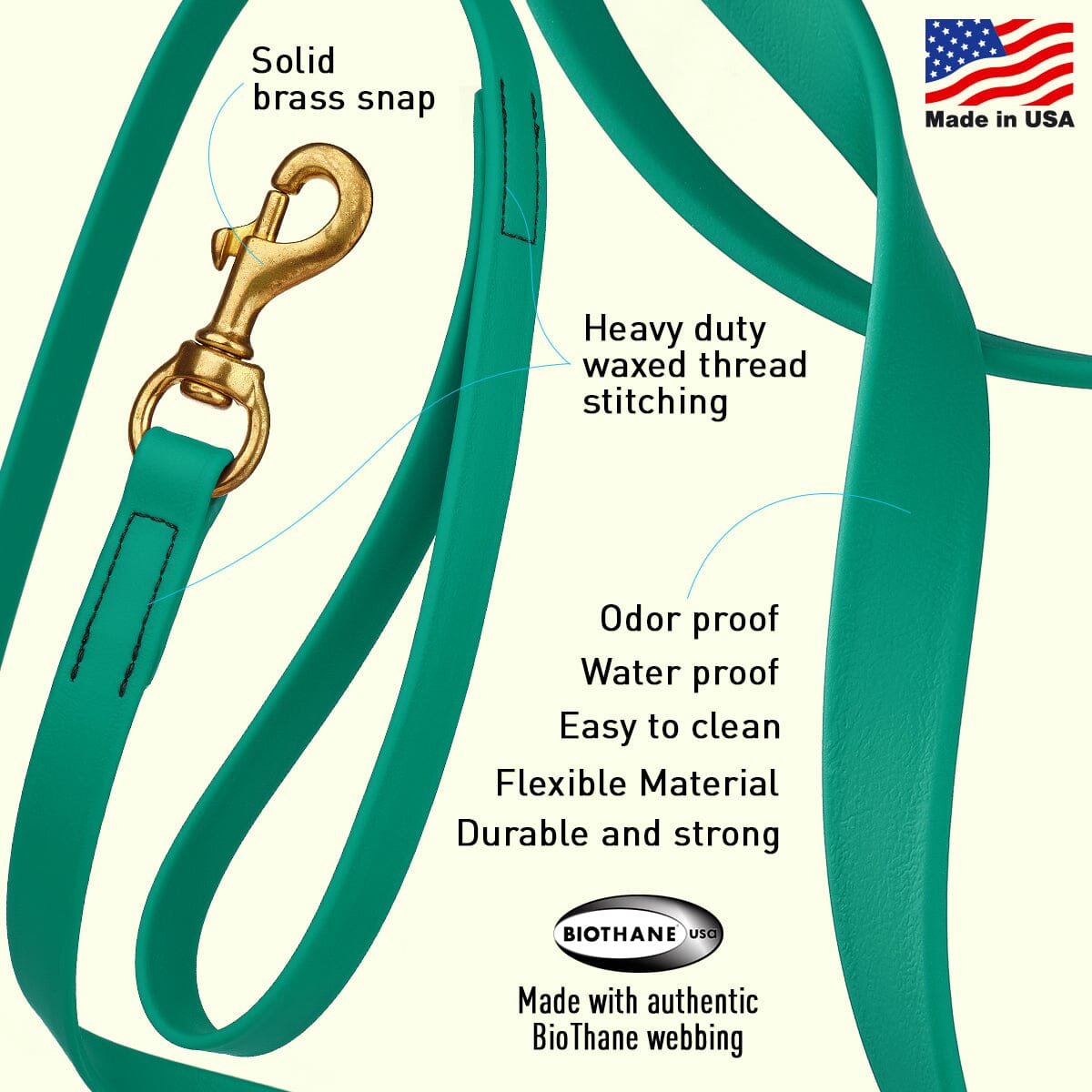 Biothane Working Dog Lead 15ft - Long Line Collection