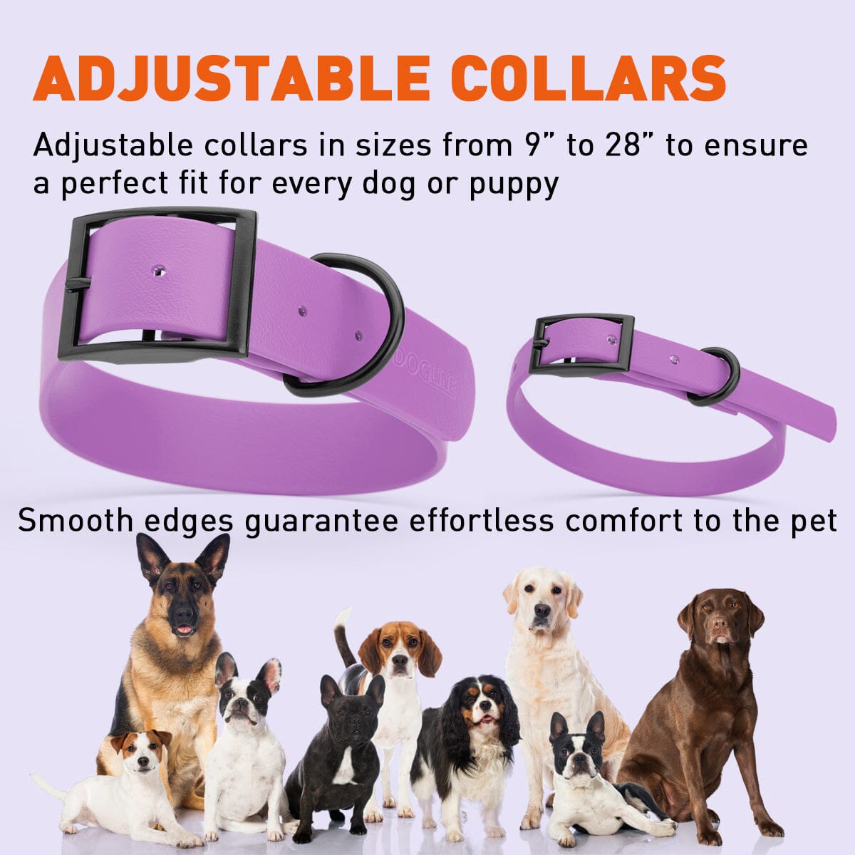 Dogline Biothane Waterproof Dog Collar with Black Hardware - Size XS (9 to 12 inches)