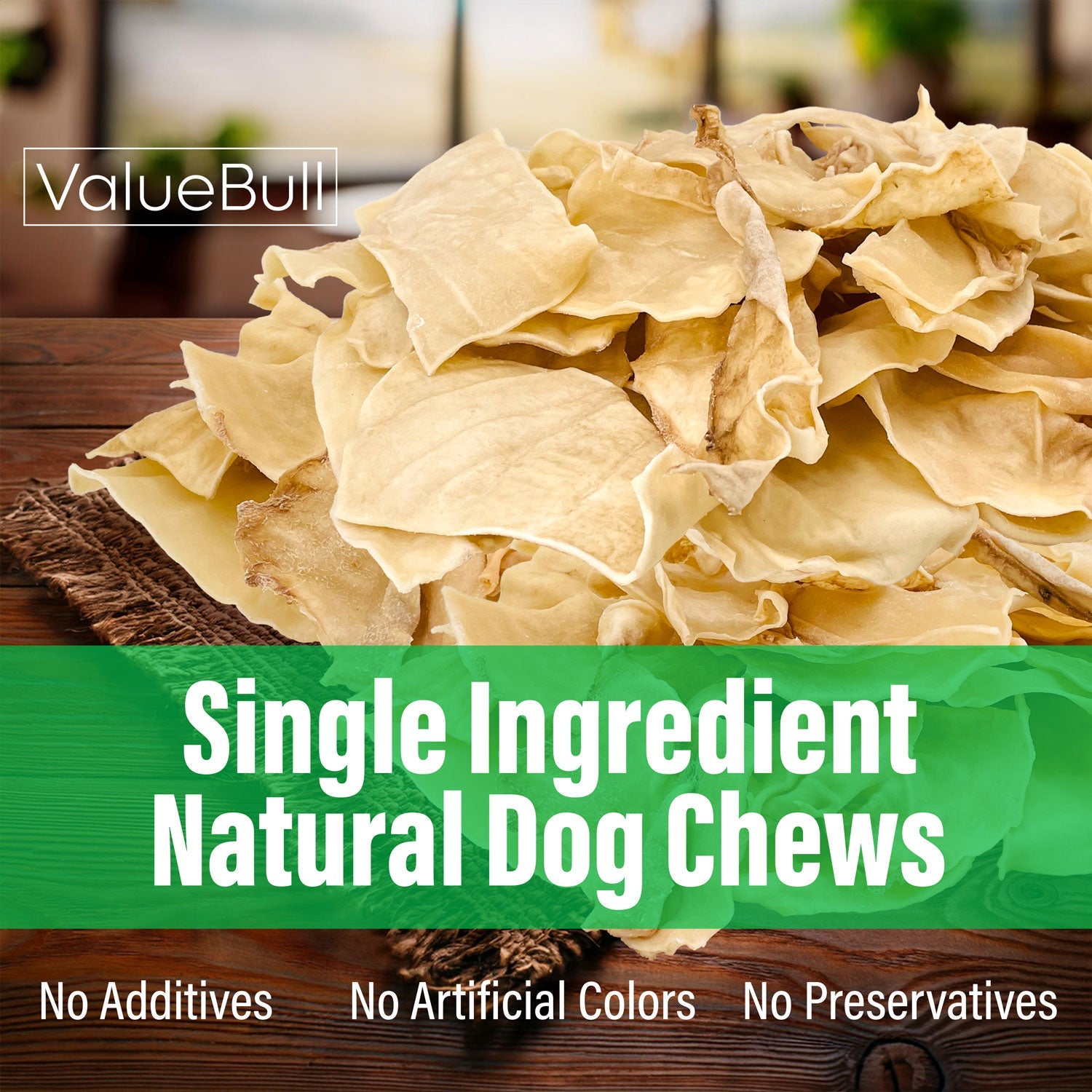 ValueBull USA Collagen Chips Dog Chews, Natural Long-Lasting Dog Treats, 50 Count