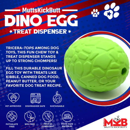 SodaPup Dinosaur Egg Dog Chew Toy and Treat Dispenser