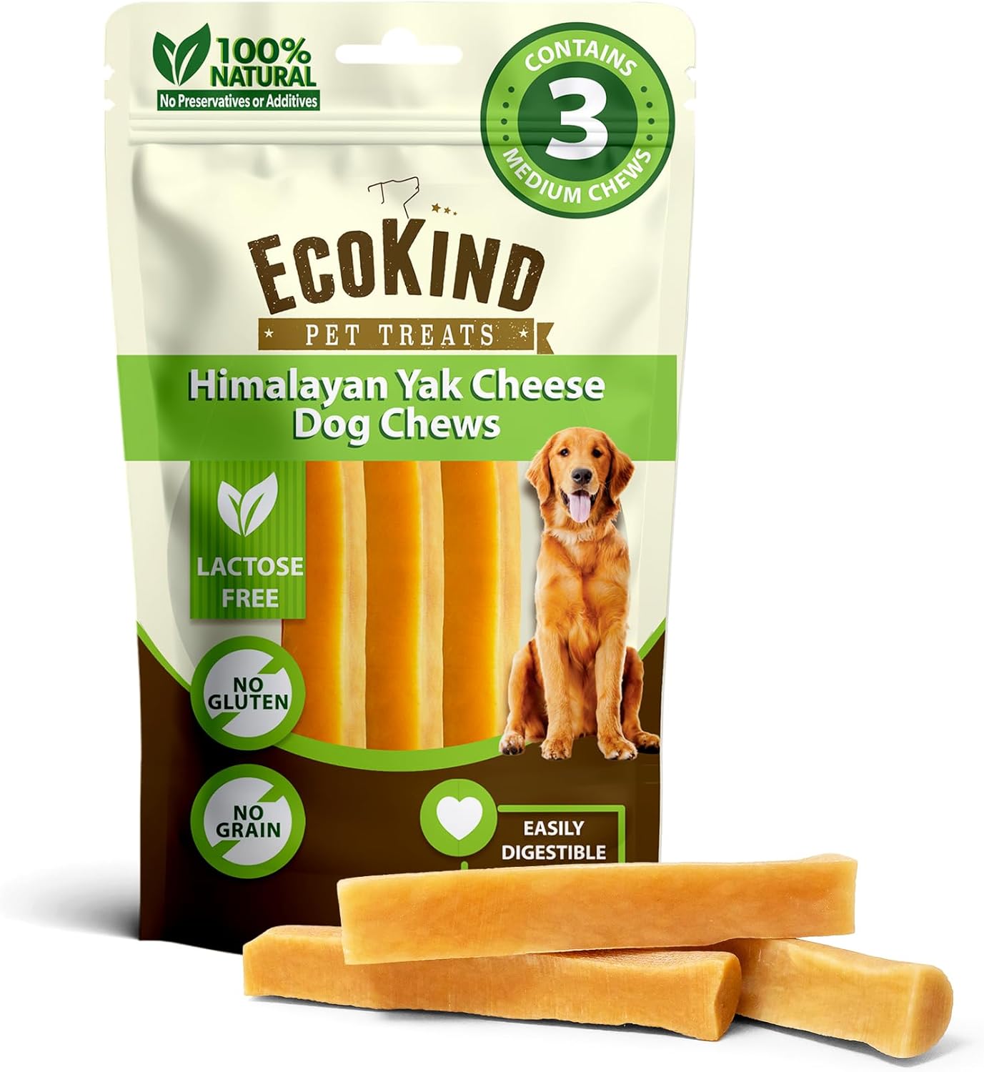 Gold Yak Chews for Medium Dogs