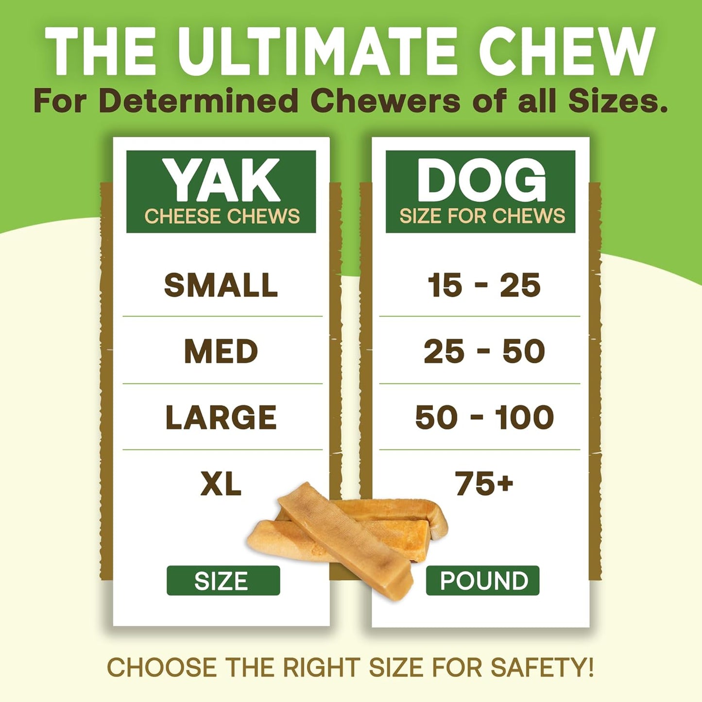 Gold Yak Chews for Medium Dogs
