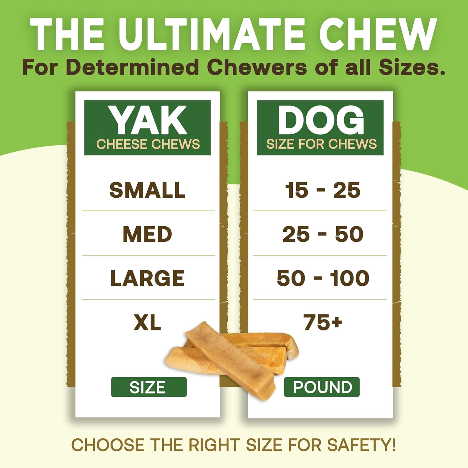 Gold Yak Chews for Medium Dogs