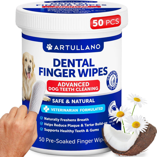 Dog Teeth Cleaning Finger Wipes Plaque and Tartar