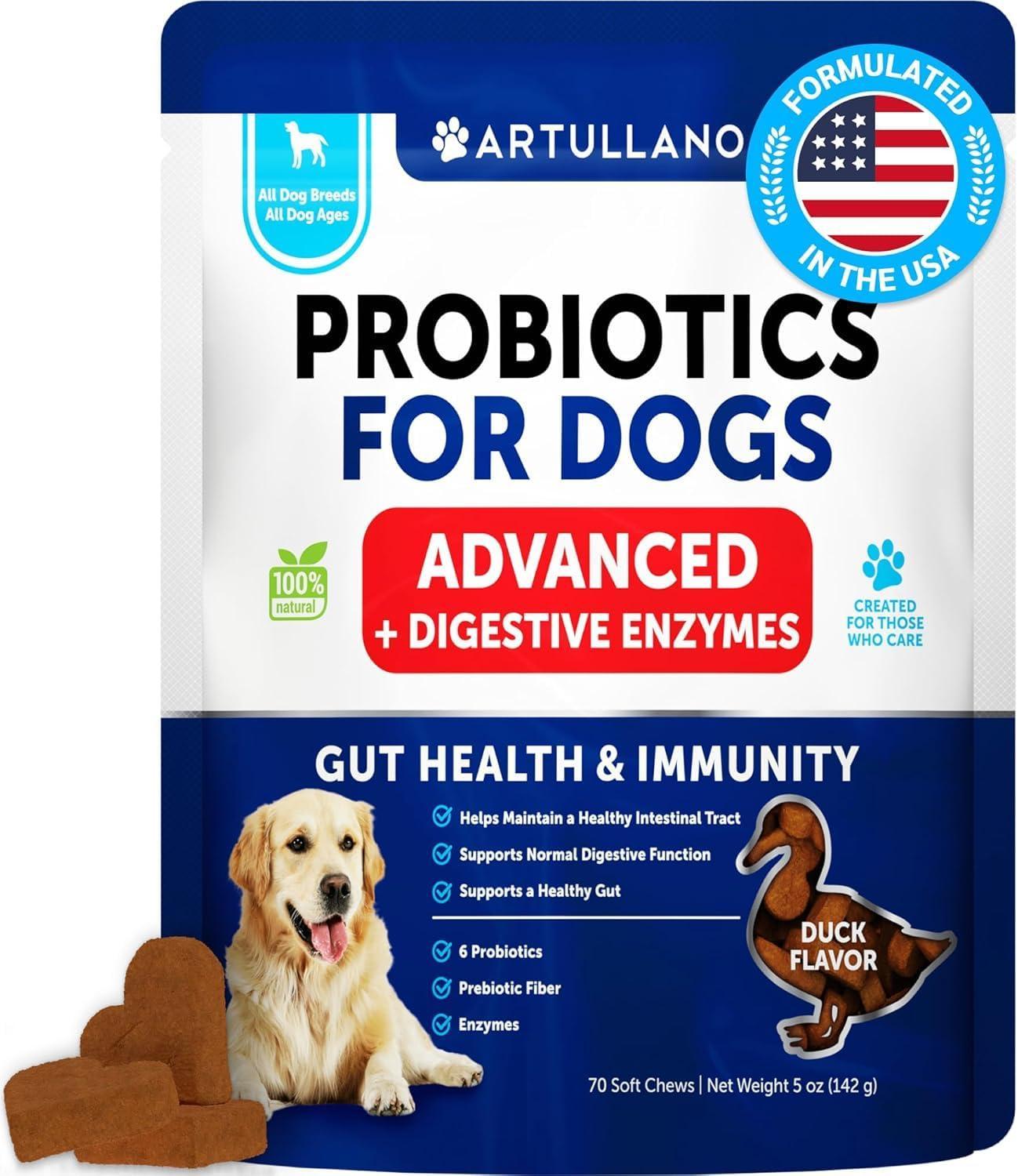 Probiotics for Dogs Duck Flavor Gut Health and Prebiotics