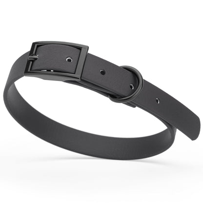 BioThane Waterproof Dog Collar - XS: L 9"-12" x W 1/2" - Black OR Brass Hardware