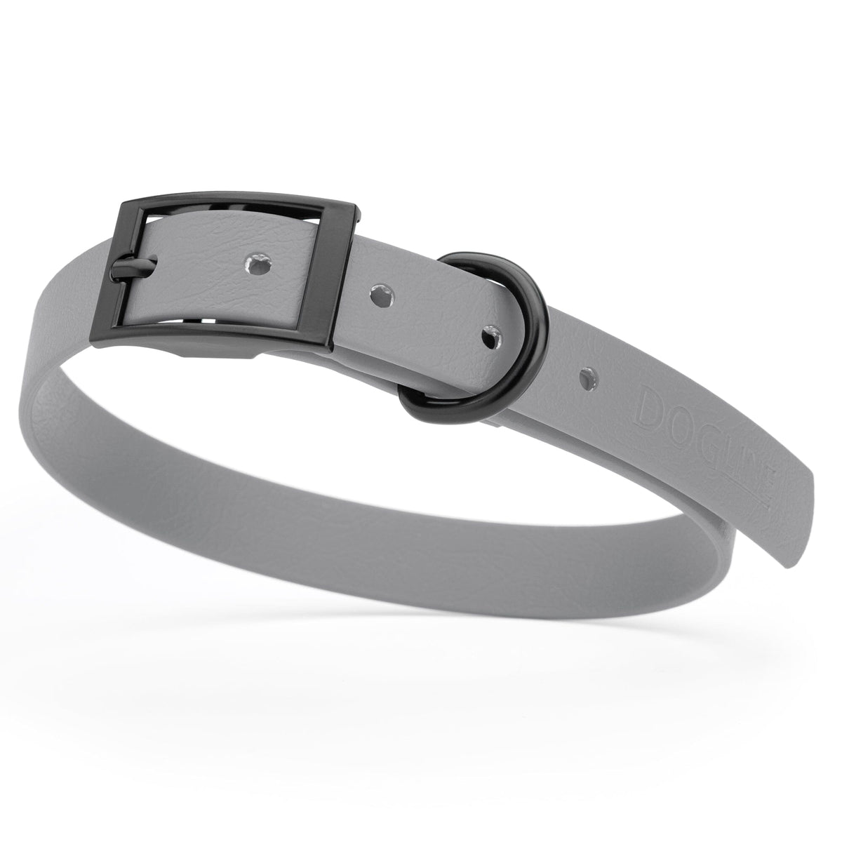 BioThane Waterproof Dog Collar - XS: L 12"-15" x W 5/8" - Black OR Brass Hardware