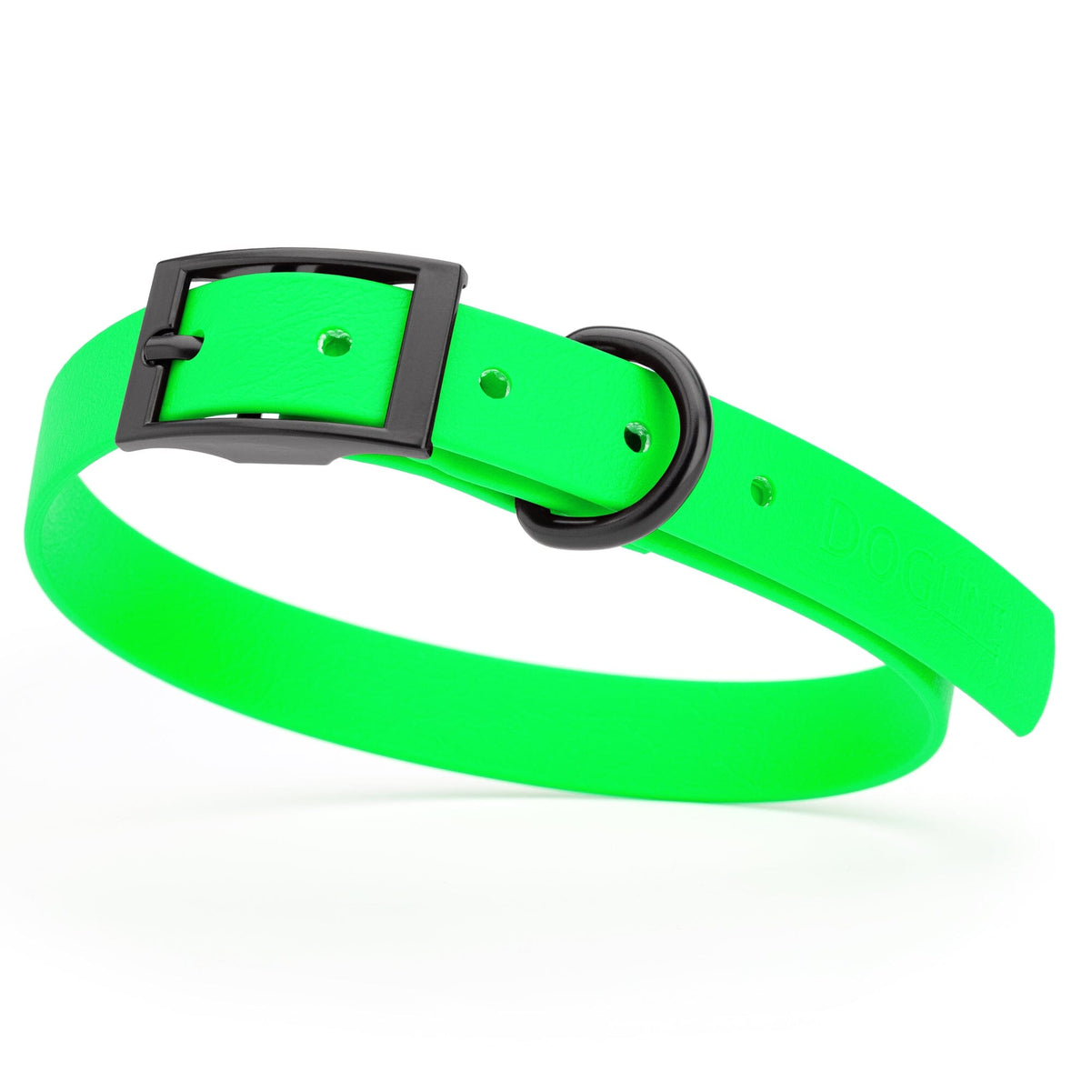 BioThane Waterproof Dog Collar - XS: L 12"-15" x W 5/8" - Black OR Brass Hardware