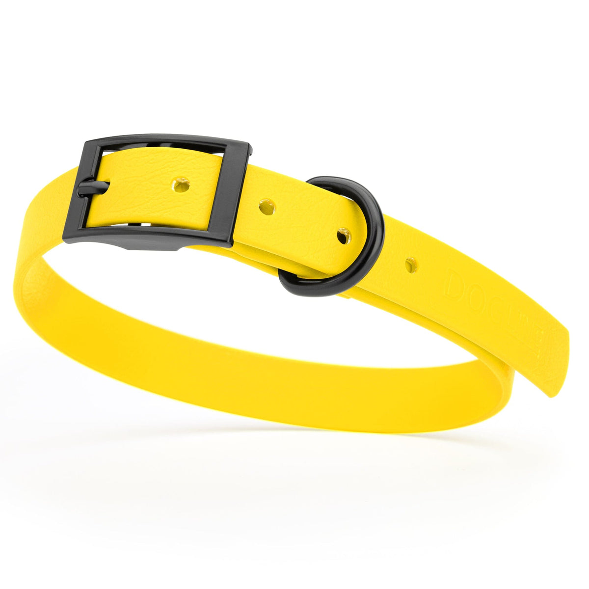 BioThane Waterproof Dog Collar - XS: L 12"-15" x W 5/8" - Black OR Brass Hardware