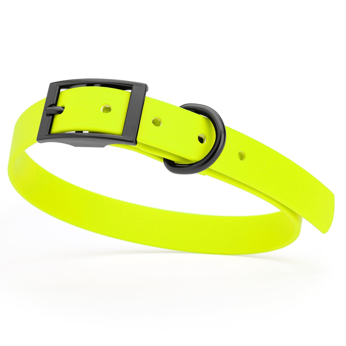 BioThane Waterproof Dog Collar - XS: L 12"-15" x W 5/8" - Black OR Brass Hardware