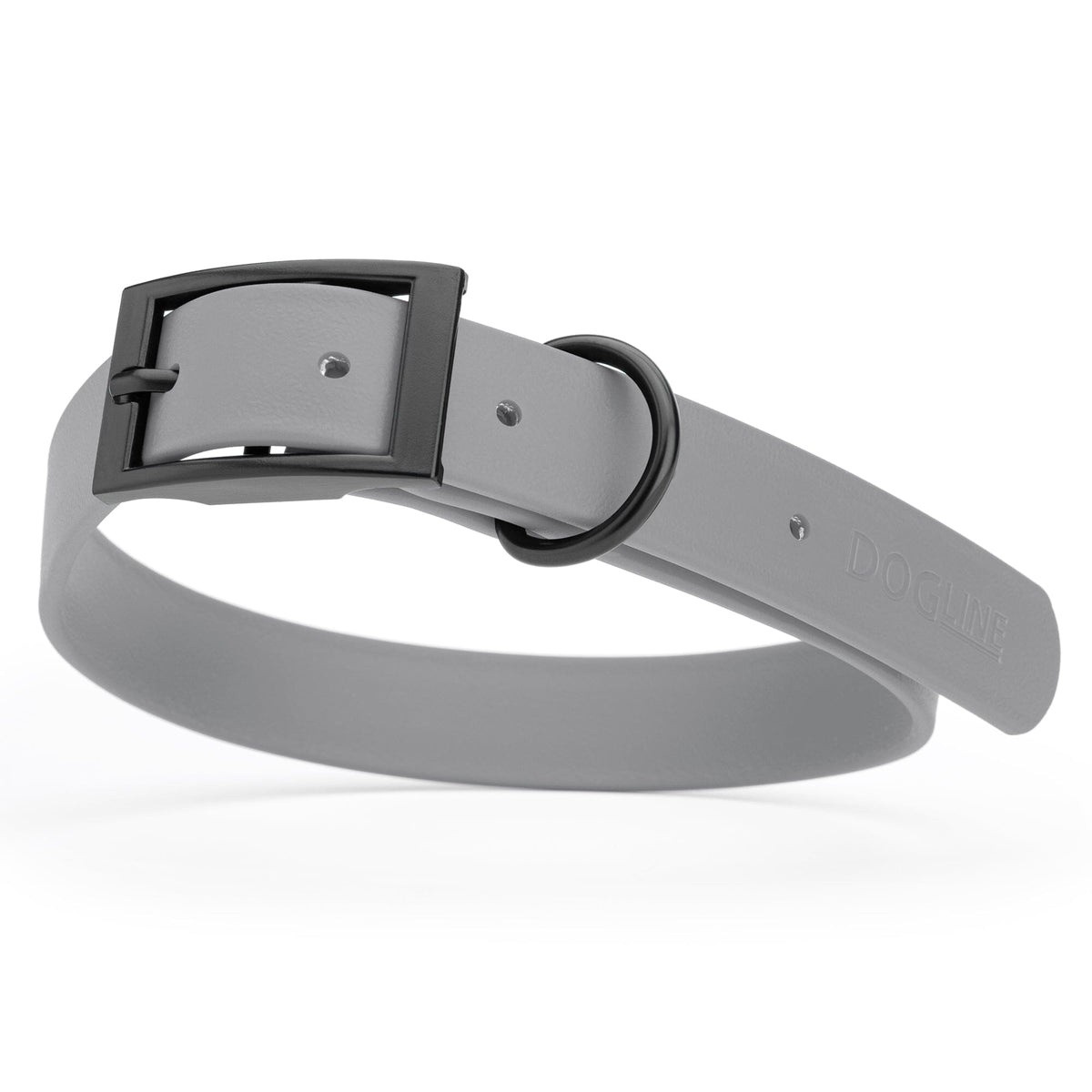 BioThane Waterproof Dog Collar - XS: L 9"-12" x W 1/2" - Black OR Brass Hardware