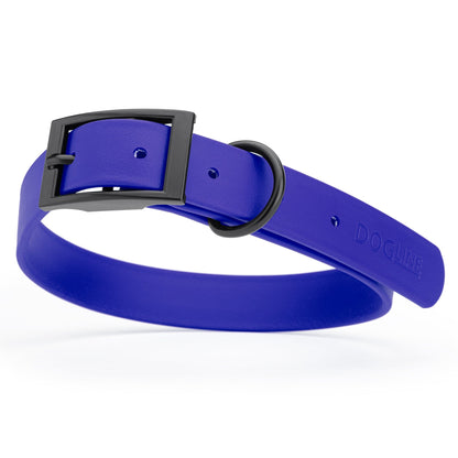 BioThane Waterproof Dog Collar - XS: L 12"-15" x W 5/8" - Black OR Brass Hardware