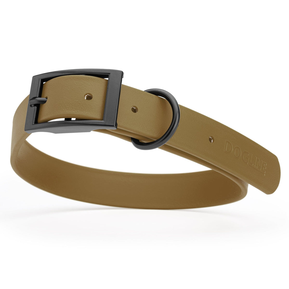 BioThane Waterproof Dog Collar - XS: L 12"-15" x W 5/8" - Black OR Brass Hardware