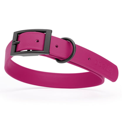 BioThane Waterproof Dog Collar - XS: L 9"-12" x W 1/2" - Black OR Brass Hardware