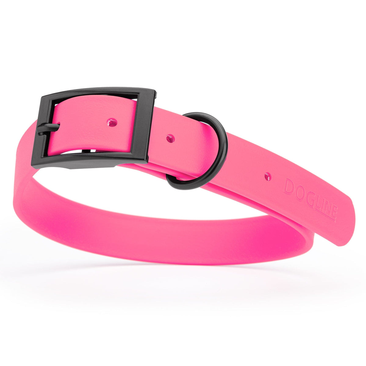 BioThane Waterproof Dog Collar - XS: L 12"-15" x W 5/8" - Black OR Brass Hardware