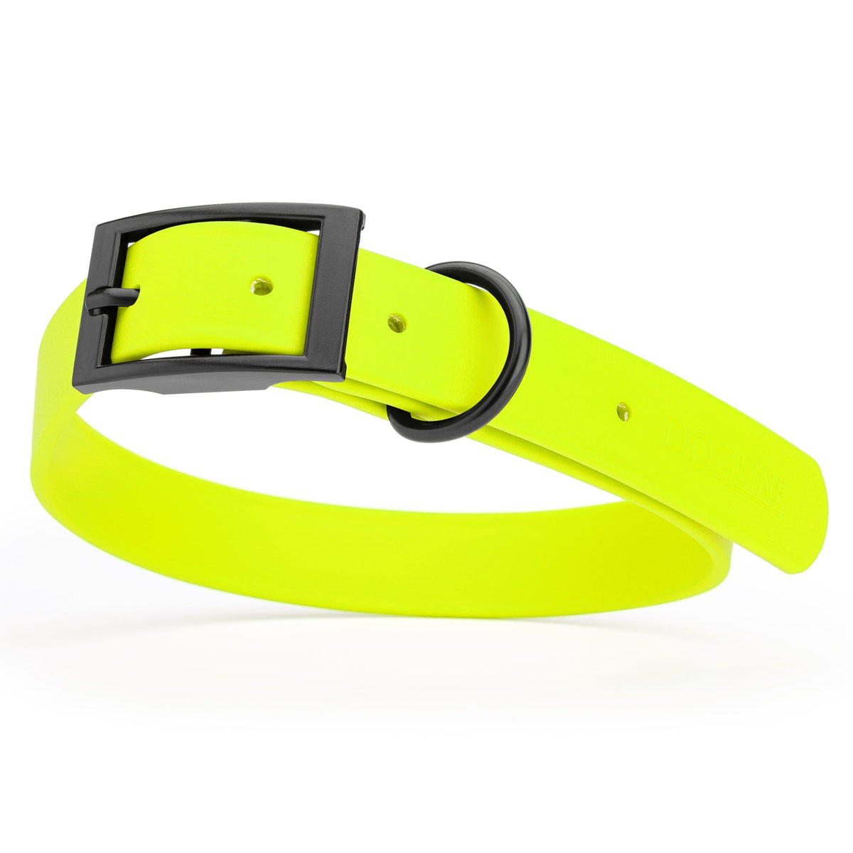 BioThane Waterproof Dog Collar - XS: L 12"-15" x W 5/8" - Black OR Brass Hardware