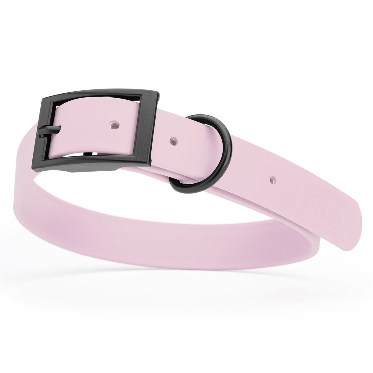 BioThane Waterproof Dog Collar - XS: L 12"-15" x W 5/8" - Black OR Brass Hardware