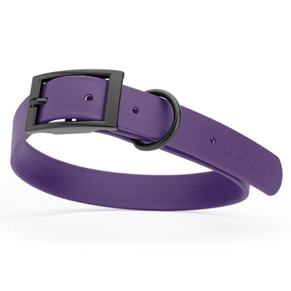 BioThane Waterproof Dog Collar - XS: L 12"-15" x W 5/8" - Black OR Brass Hardware
