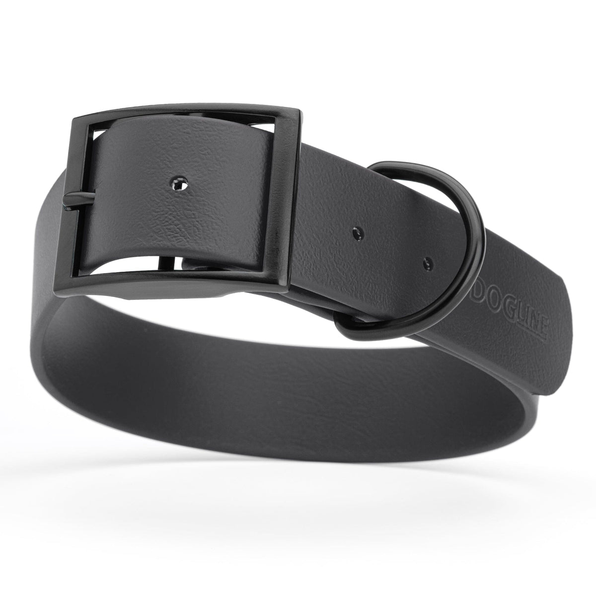BioThane Waterproof Dog Collar - XS: L 12"-15" x W 5/8" - Black OR Brass Hardware