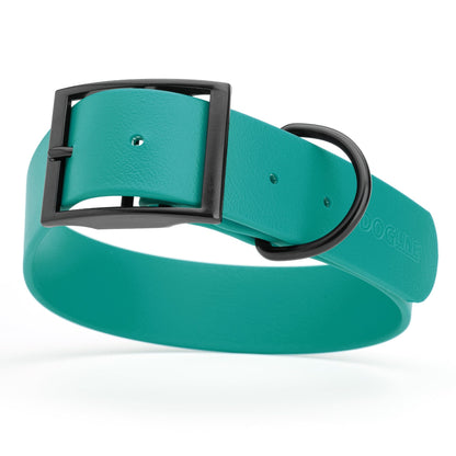 BioThane Waterproof Dog Collar - XS: L 12"-15" x W 5/8" - Black OR Brass Hardware