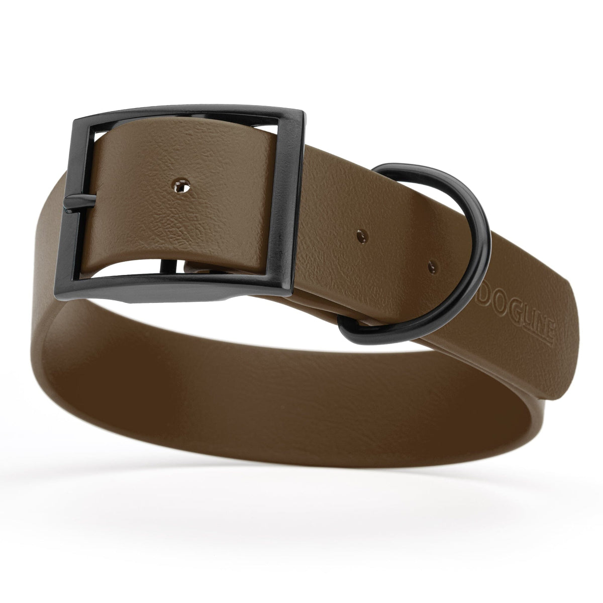 BioThane Waterproof Dog Collar - XS: L 12"-15" x W 5/8" - Black OR Brass Hardware
