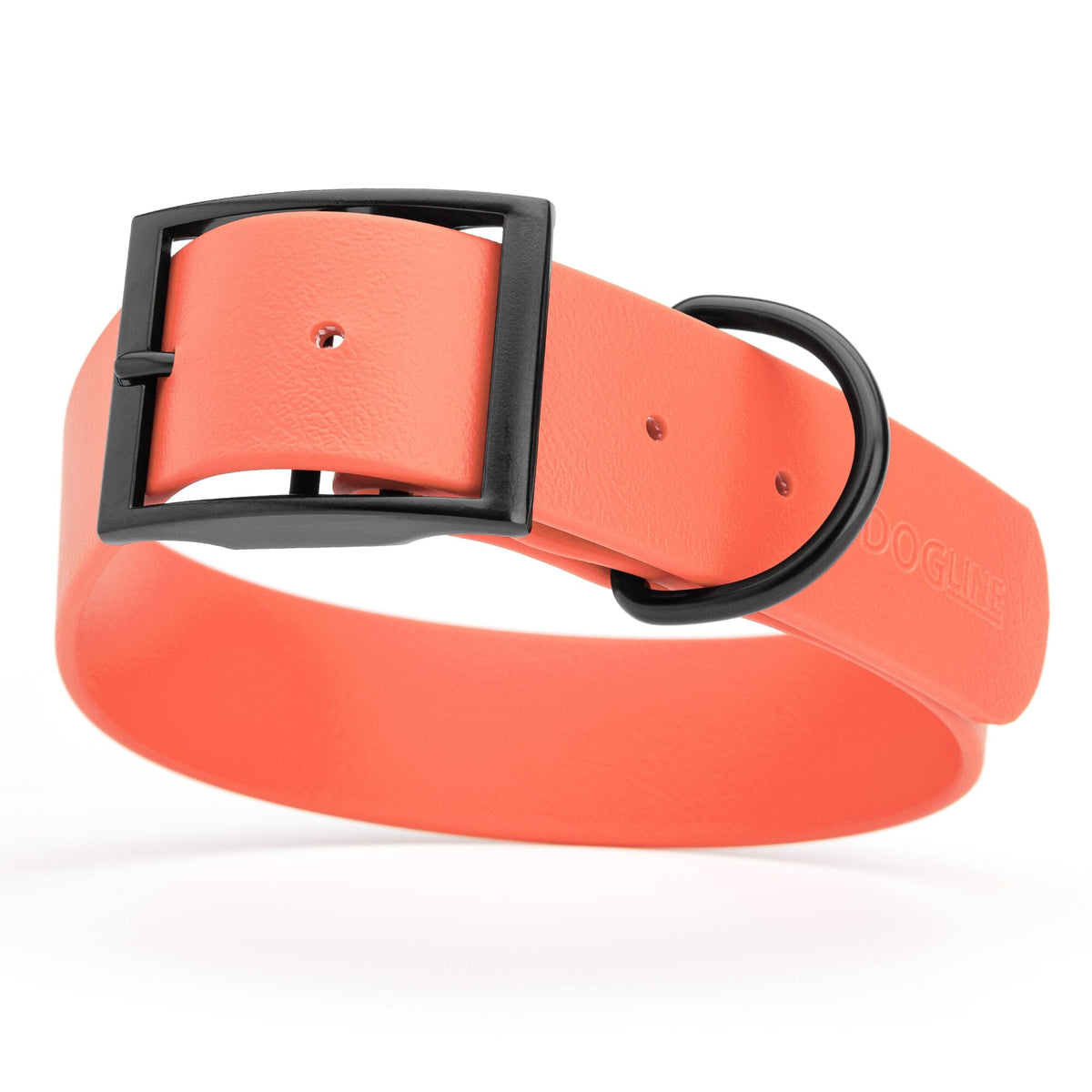 BioThane Waterproof Dog Collar - XS: L 12"-15" x W 5/8" - Black OR Brass Hardware