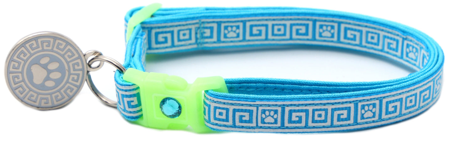 Greek Key Breakaway Cat Collar Pugs2Persians