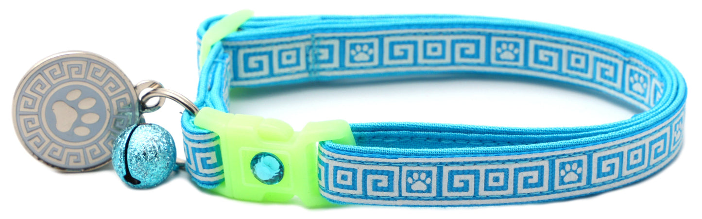 Greek Key Breakaway Cat Collar Pugs2Persians