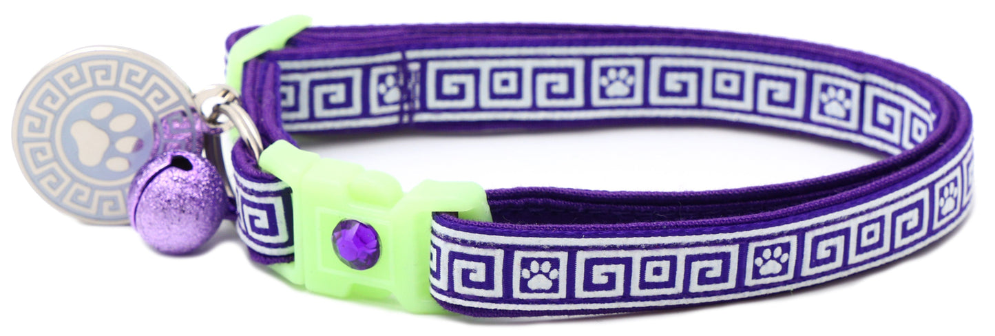 Greek Key Breakaway Cat Collar Pugs2Persians