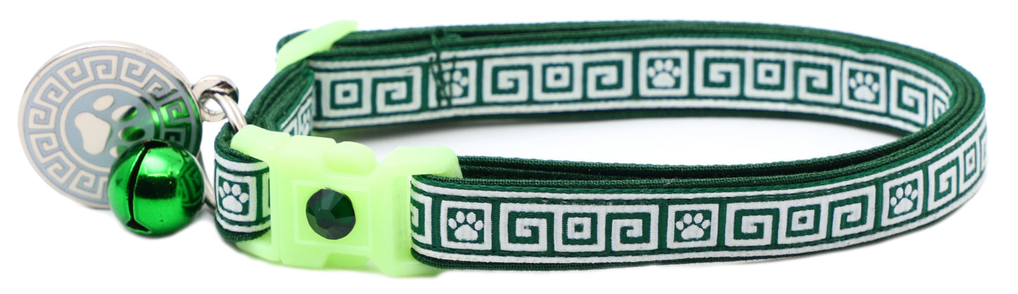 Greek Key Breakaway Cat Collar Pugs2Persians