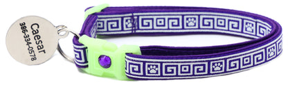 Greek Key Breakaway Cat Collar Pugs2Persians