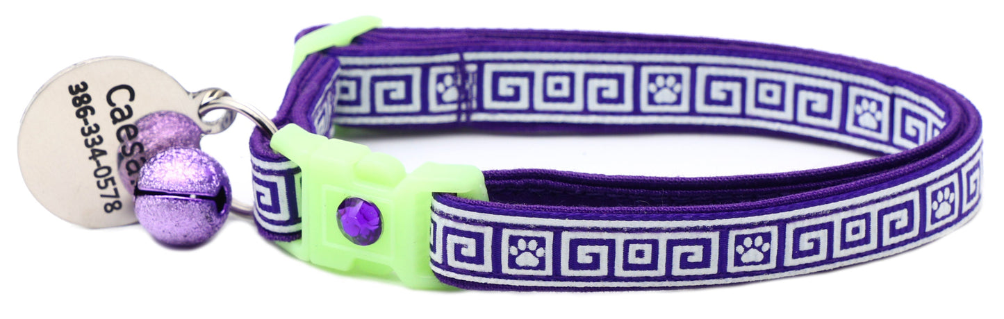 Greek Key Breakaway Cat Collar Pugs2Persians