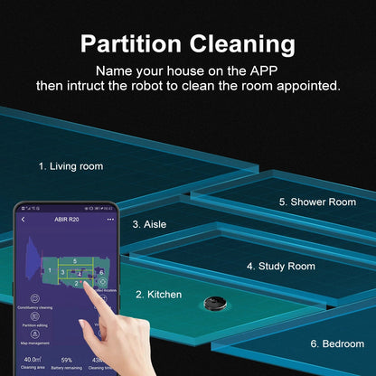 ABIR X8 Robot Vacuum Cleaner ,Laser System, Multiple Floors Maps, Zone Cleaning,Restricted Area Setting for Home Carpet Cleaning ABIR Official Store