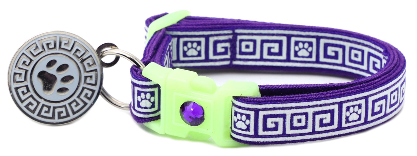 Greek Key Breakaway Cat Collar Pugs2Persians