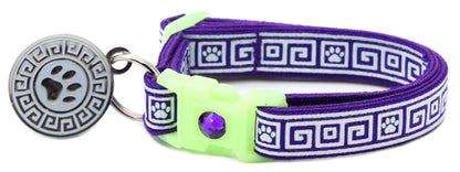 Greek Key Breakaway Cat Collar Pugs2Persians