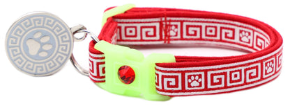 Greek Key Breakaway Cat Collar Pugs2Persians