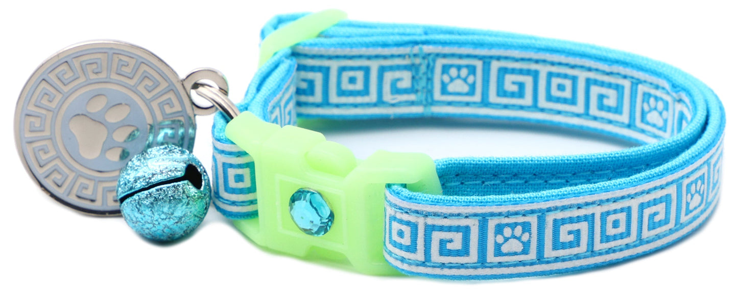 Greek Key Breakaway Cat Collar Pugs2Persians