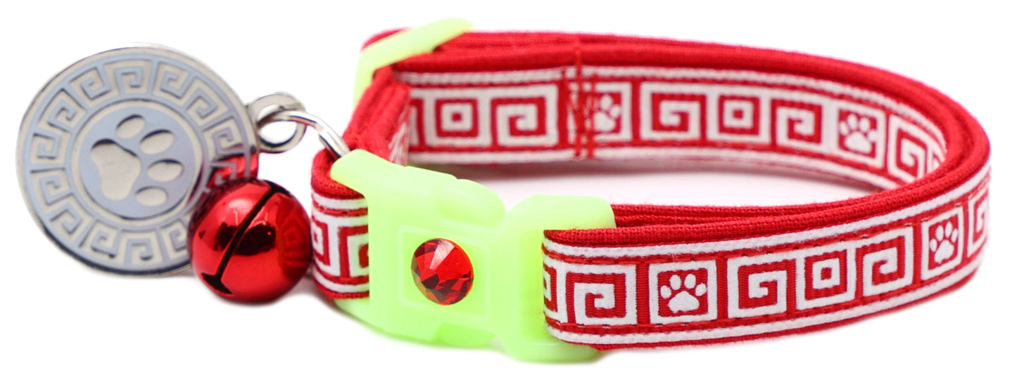 Greek Key Breakaway Cat Collar Pugs2Persians