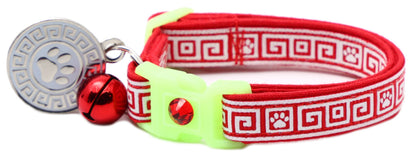Greek Key Breakaway Cat Collar Pugs2Persians