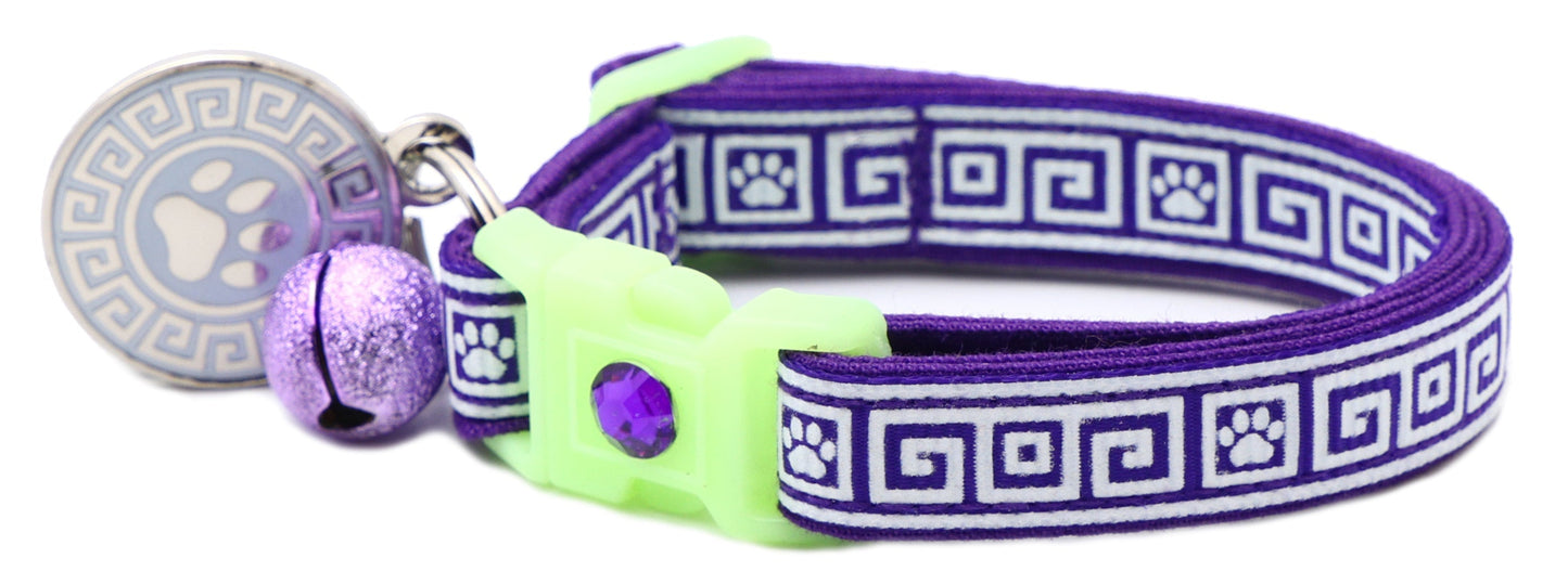 Greek Key Breakaway Cat Collar Pugs2Persians