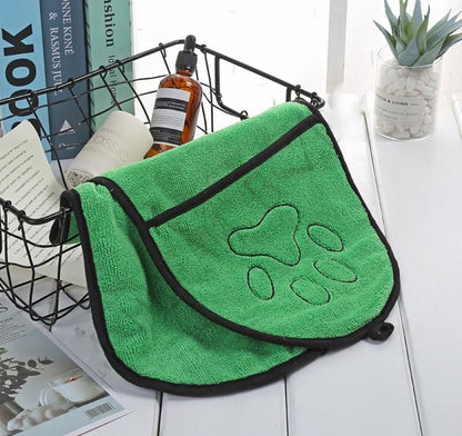 2-Pack Dog Bath Towel Double Drop Pocket Design