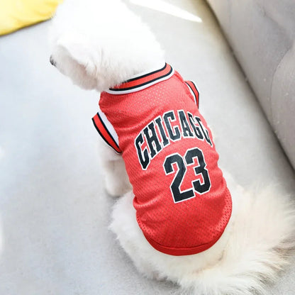 Mesh Breathable Dog Clothes Schnauzer Teddy Sport Large Dog Jersey Basketball Clothing Puppy T-Shirts Summer Pet Cat Shirts Pet Supplies Wholesale Store