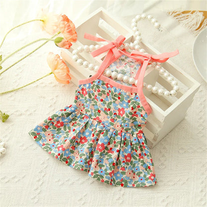 Summer Cotton Sphynx Cat Suspender Skirt Love Flower Pet Princess Dresses for Cats Gotas Katten Kedi Dog Dress mascotas Clothes XWangPet Store